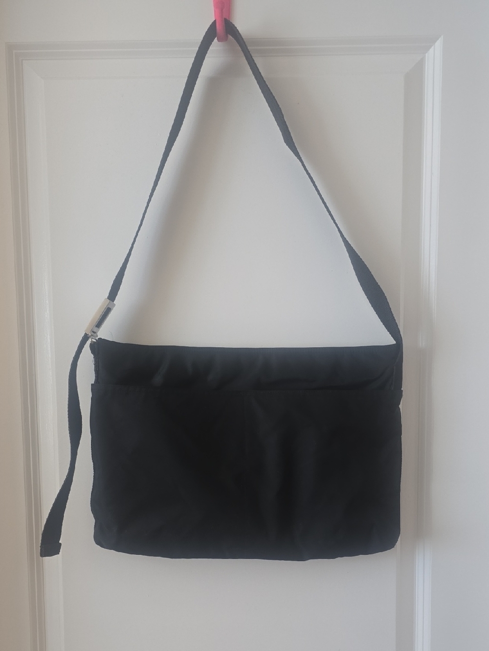 MAC Cosmetics Black Nylon Softsac/Wide Bag with Adjustable Strap, "Vintage"